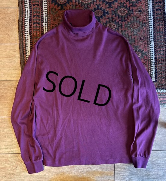 画像1: 〜90'ｓ【エディーバウアー】Eddie Bauer【エンジ】無地【タートルネックロンT】【サイズXL】  (1)