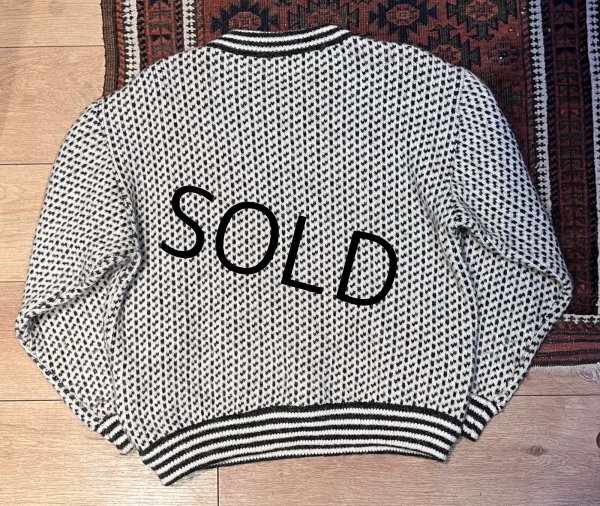 画像3: 80’s ノルウェー製【L.L.Bean】【ＬＬビーン】【バーズアイ】【白×黒】【ウールニットセーター】【サイズＬ】  (3)