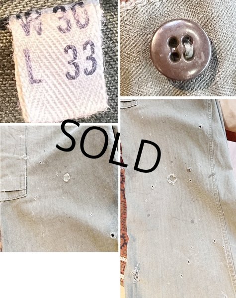 画像3: 【40s】【ビンテージ】米軍実物【U.S.ARMY】【M-43】【HBTパンツ】【フィールドパンツ】【30ｘ33】  (3)