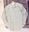 画像1: 70's【ビンテージ】【Arrow kent collection】アロー【ベージュ×緑】ストライプ【ポリコットンシャツ】【16-33】   (1)