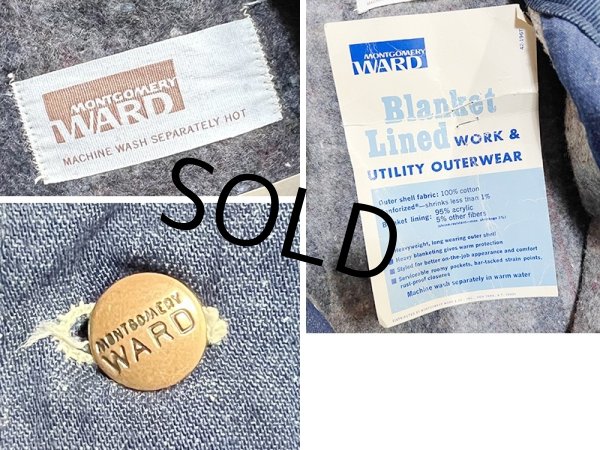 画像2: デッドストック【ビンテージ】【Montgomery Ward】モンゴメリワード【裏地ブランケット付き】【デニムカバーオール】【US44】  (2)