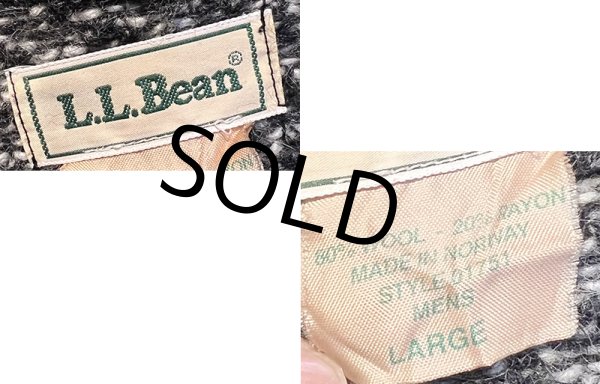 画像2: 80’s ノルウェー製【L.L.Bean】【ＬＬビーン】【バーズアイ】【白×黒】【ウールニットセーター】【サイズＬ】  (2)