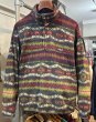 画像1: 90s ビンテージ【パタゴニア】patagonia【雪無し】紫x緑xエンジ【サカジャウィア柄】【スナップT】【フリースプルオーバー】【サイズL】  (1)