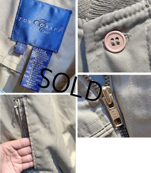 画像2: 【ビンテージ】【TOWN CRAFT】タウンクラフト【ベージュ】【カップショルダージャケット】【ジップアップブルゾン】【ダービージャケット】【サイズＬ】  (2)