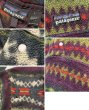 画像2: 90s ビンテージ【パタゴニア】patagonia【雪無し】紫x緑xエンジ【サカジャウィア柄】【スナップT】【フリースプルオーバー】【サイズL】  (2)