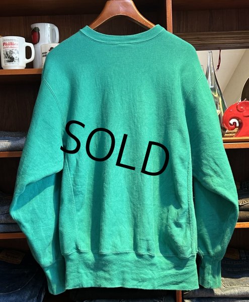 画像3: 90's【USA製】ビンテージ【champion】【チャンピオン】【リバースウィーブ】【エメラルドグリーン】【無地】【スウェット】【サイズXL】  (3)