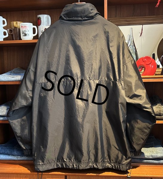 画像3:  【ビンテージ】【RUSSELL】ラッセル フリース裏地 フード付き【黒】ナイロン フルジップジャケット【サイズXL】  (3)