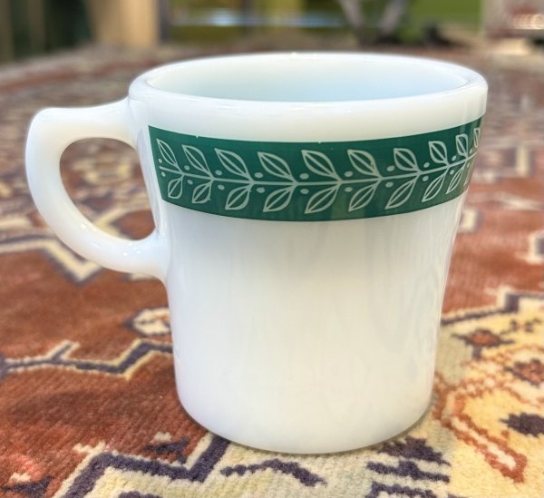画像5: アンティーク【PYREX】パイレックス【オールドパイレックス】【グリーンローレル】ミルクマグ【マグカップ】 (5)