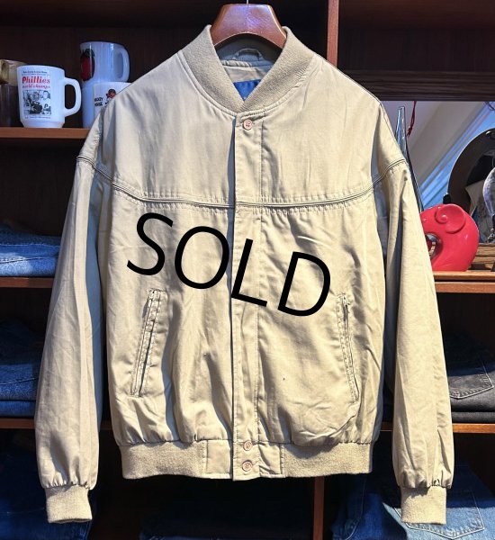 画像1: 【ビンテージ】【TOWN CRAFT】タウンクラフト【ベージュ】【カップショルダージャケット】【ジップアップブルゾン】【ダービージャケット】【サイズＬ】  (1)