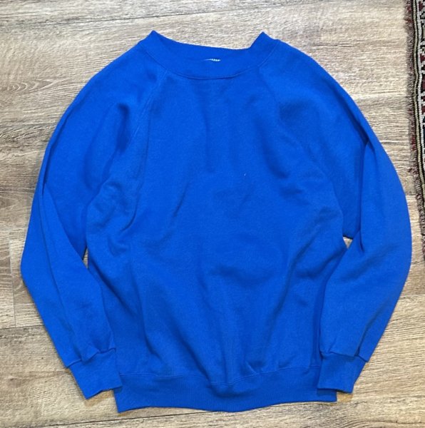 画像1: 【90s】【ビンテージ】【USA製】ヘインズ【hanes】青【無地】【スウェット】【サイズＬ】  (1)