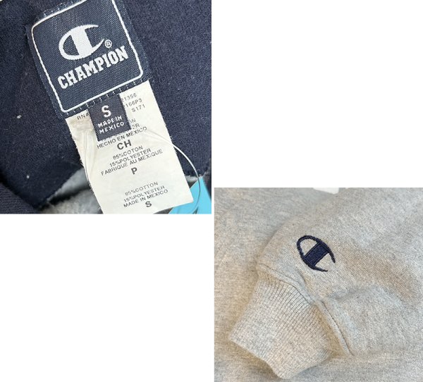 画像2: ビンテージ【チャンピオン】【Champion】フード裏紺【Green turtle Lacross】グレー【パーカー】【サイズS】  (2)