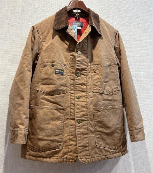 画像1:  〜70's【ビンテージ】USA製【OSHKOSH】【オシュコシュ】【キルティングライナー付き】【ダック地】ブラウン カバーオール【US40R】  (1)