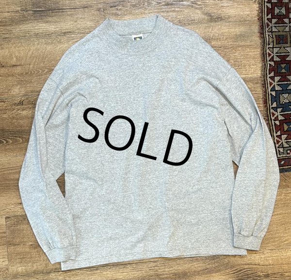 画像1: USA製　ビンテージ【コットンデラックス】【杢グレー】【モックネックロンT】【サイズXL】  (1)