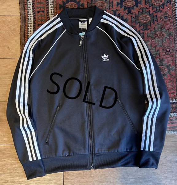 画像1: 【ビンテージ】【アディダス】adidas【黒×白ライン】ジャージ【トラックジャケット】【トラックジャージ】【サイズM】  (1)