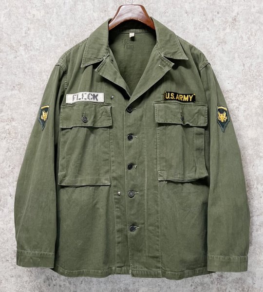 画像1: 40's【ビンテージ】【米軍実物】U.S.ARMY【M-43】FLECK 【HBT】【13スターボタン】【ジャケット】ユーティリティシャツ【US38R】  (1)