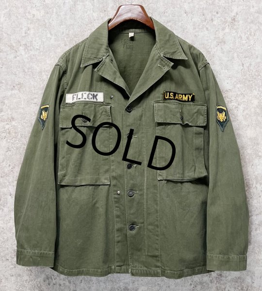 画像1: 40's【ビンテージ】【米軍実物】U.S.ARMY【M-43】FLECK 【HBT】【13スターボタン】【ジャケット】ユーティリティシャツ【US38R】  (1)