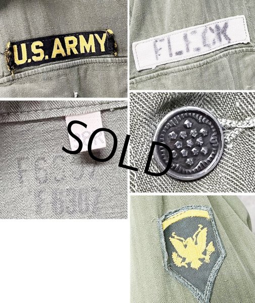画像2: 40's【ビンテージ】【米軍実物】U.S.ARMY【M-43】FLECK 【HBT】【13スターボタン】【ジャケット】ユーティリティシャツ【US38R】  (2)