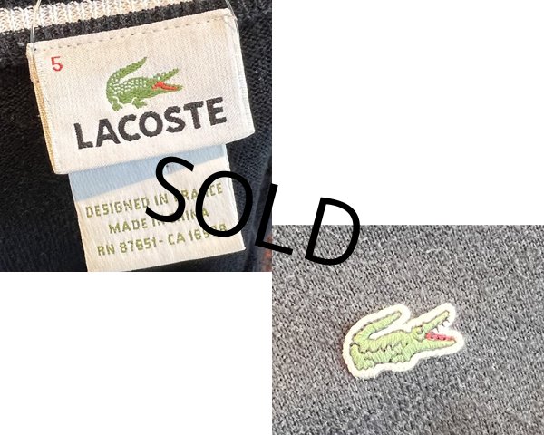 画像2: ビンテージ【Lacoste】ラコステ【黒】【胸ロゴ入り】コットンセーター【サイズ5】  (2)