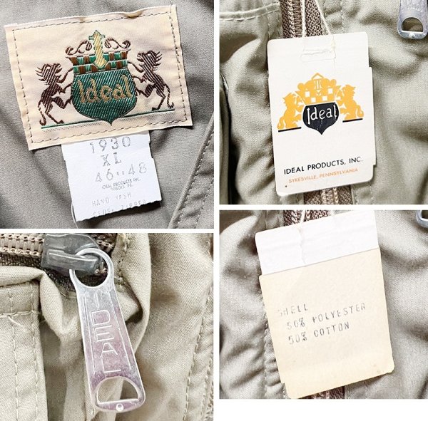 画像2: 【デッドストック】〜80’ｓ USA製【ビンテージ】【Ideal】アイディール 【カーキ】【フィッシングべスト】サイズXL  (2)