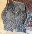 画像1: 黒ｘグレー 雪柄【ノルディックカーディガン】ウールカーディガン  (1)