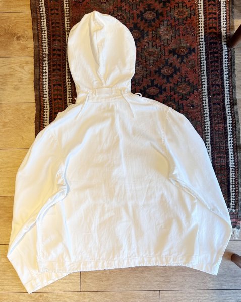 画像3: 40's ビンテージ【U.S.NAVY】米軍実物【白】ガンナースモック【プルオーバー】パーカー【サルベージパーカー】【サイズS】  (3)