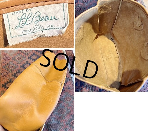 画像2: 程度良好 60’s~【ビンテージ】筆記体タグ L.L.bean【L.L.ビーン】【オールレザー】【レザーハンドル】トートバッグ ビーントート  (2)
