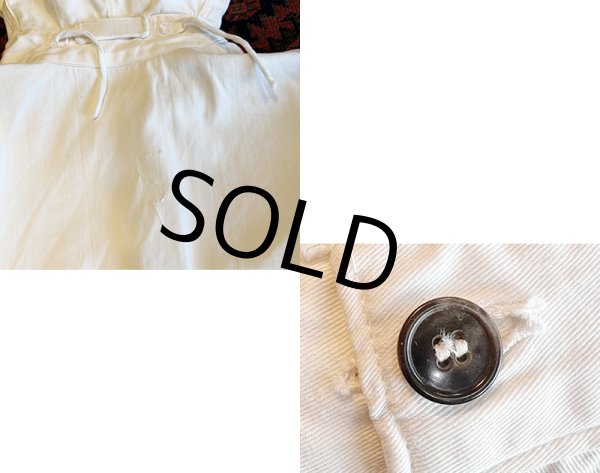 画像2: 40's ビンテージ【U.S.NAVY】米軍実物【白】ガンナースモック【プルオーバー】パーカー【サルベージパーカー】【サイズS】  (2)