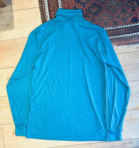 画像3: デッドストック 90's USA製【L.L.Bean】LLビーン ビンテージ【ターコイズ】無地【タートルネックロンT】【サイズL-TALL】  (3)