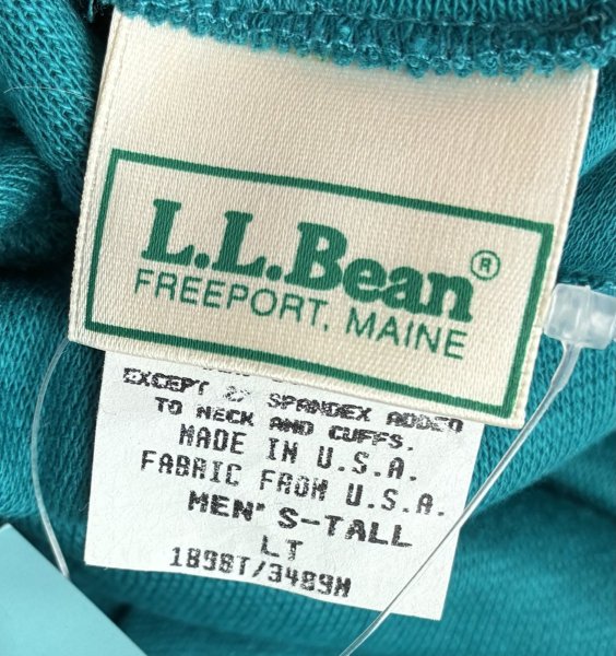 画像2: デッドストック 90's USA製【L.L.Bean】LLビーン ビンテージ【ターコイズ】無地【タートルネックロンT】【サイズL-TALL】  (2)