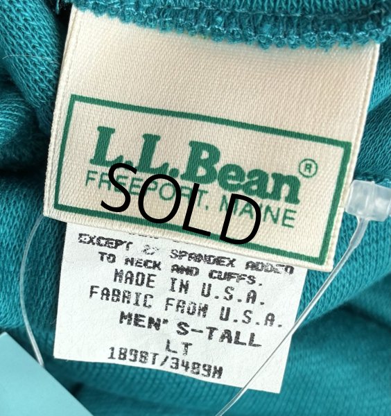 画像2: デッドストック 90's USA製【L.L.Bean】LLビーン ビンテージ【ターコイズ】無地【タートルネックロンT】【サイズL-TALL】  (2)