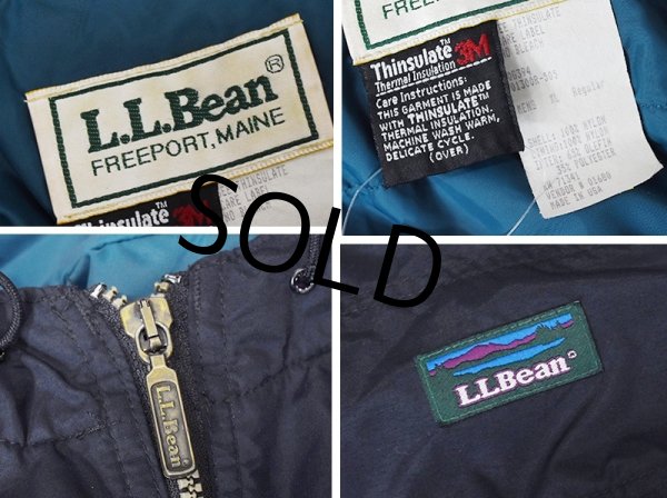 画像2: 〜90's【USA製】 L.L.Bean エルエルビーン  黒ｘ紫ｘ青  シンサレート 中綿入り アノラックパーカー 【サイズXL】  (2)