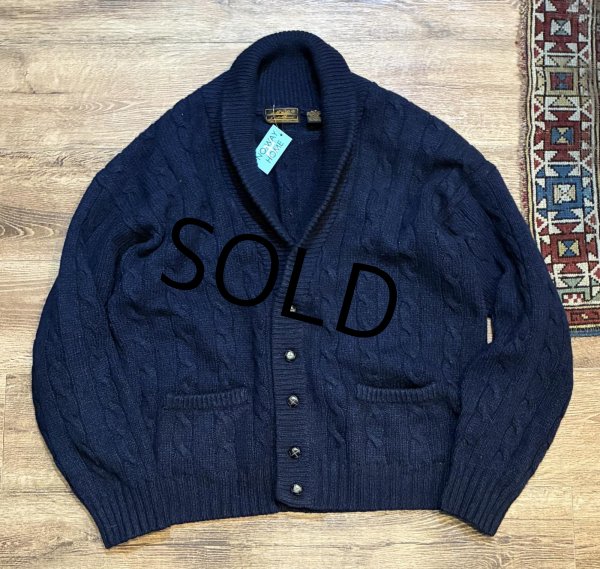 画像1: 【〜90's】【ビンテージ】【エディーバウアー】紺【ショールカラーセーター】【サイズL】  (1)