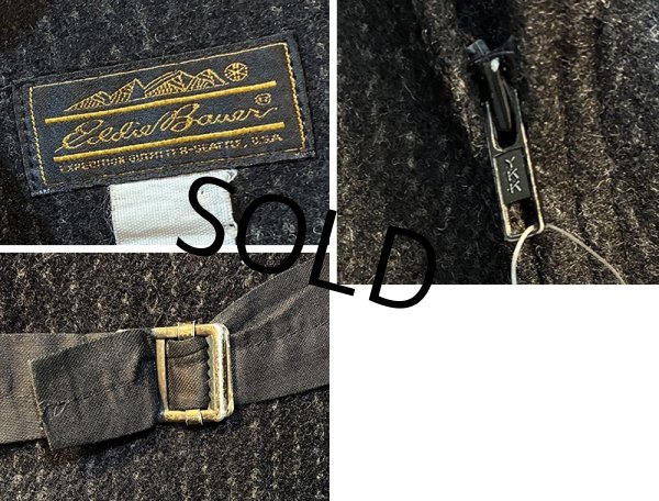 画像2: 〜80's【ビンテージ】【Eddie Bauer】【エディーバウアー】【黒】ウール【ハンティングベスト】【サイズL程度】  (2)