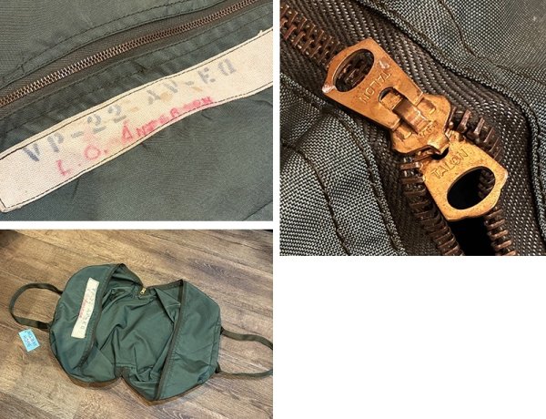 画像2: 〜60's【ビンテージ】【米軍実物】U.S.NAVY【USN？】ナイロン VP-22 AV-EQ【ヘルメットバッグ】  (2)