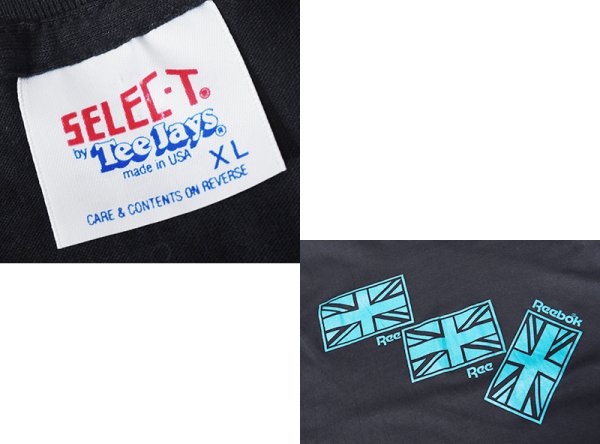 画像2: 90's【USA製】【ビンテージ】【Reebok】リーボック【黒×青ロゴ】【プリント】【Tシャツ】【サイズＸＬ】  (2)