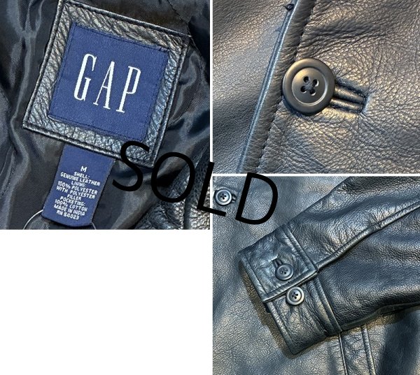 画像2: 【ビンテージ】オールドギャップ【GAP】【ギャップ】【ブラック】カーコート【レザージャケット】【サイズM】  (2)