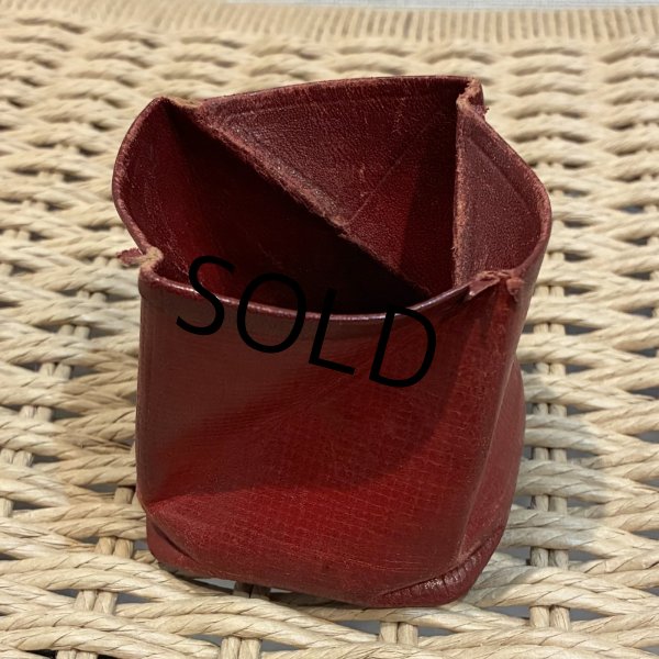 画像2: 【アンティーク】【エンジ】折りたたみレザーケース  (2)