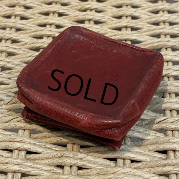 画像4: 【アンティーク】【エンジ】折りたたみレザーケース  (4)