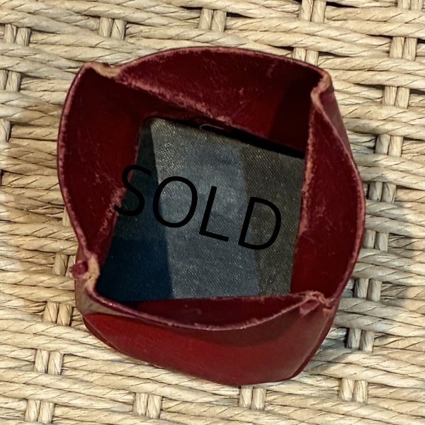 画像3: 【アンティーク】【エンジ】折りたたみレザーケース  (3)