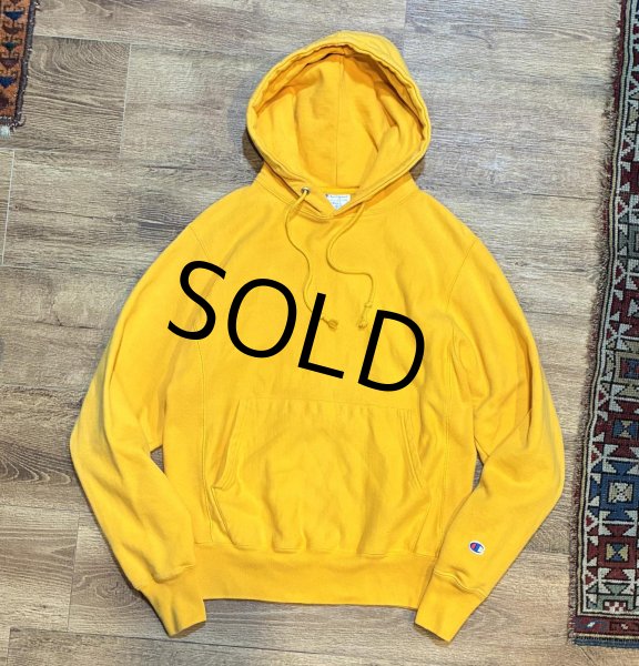 画像1: 【チャンピオン】【Champion】【イエロー】【無地】【リバースウィーブパーカー】【サイズS】  (1)