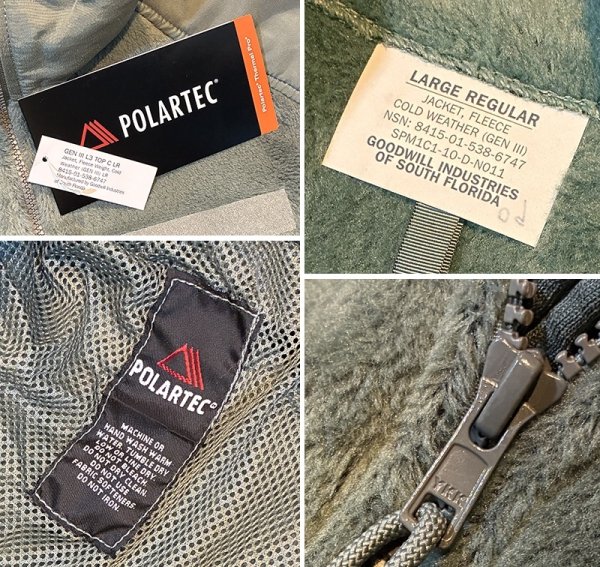 画像2: デッドストック 米軍実物【ECWCS】GEN3【Polartec】ポーラテック フォリッジグリーン フリースジャケット 【L-R】  (2)