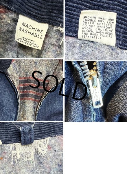 画像2: 【〜70's】【ビンテージ】【ブランケット裏地つき】【デニムブルゾン】カバーオール サイズL程度  (2)