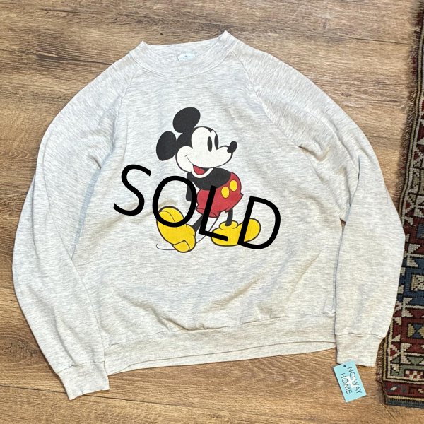 画像1: 80's【ビンテージ】ウォルトディズニー【ミッキーマウス】グレー プリント【スウェット】【サイズM程度】  (1)