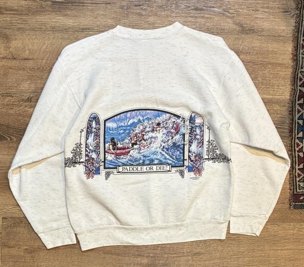 画像3: 90's【USA製】ビンテージ【ONEITA】【オニータ】【ウエストバージニア】 ゴーリーリバー【GAULEY RIVER】 バックプリント付き  グレー【スウェット】L   (3)