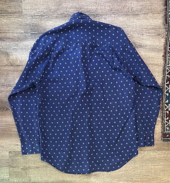 画像3: 90's【ビンテージ】【オールドギャップ】【GAP】【紺×白模様】【コットンボタンダウンシャツ】【サイズM】  (3)