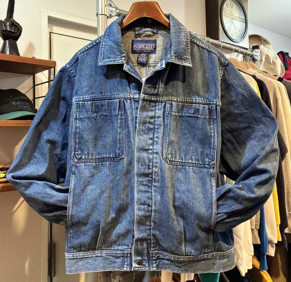 画像1: 【90’s~】【ビンテージ】【ランズエンド】【LANDS' END】【デニムブルゾン】【デニムジャケット】サイズL  (1)