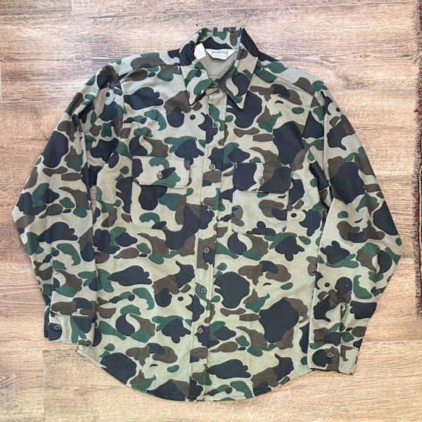 画像1: デッドストック 80's 【USA製】【ビンテージ】 【FIVEBROTHER】ファイブブラザー【カモフラ】シャモアシャツ サイズM  (1)