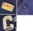 画像2: 50's【ビンテージ】【Stadium Sportswear】MUSIC【紺】【ウール】ローゲージカーディガン【レタードカーディガン】S程度  (2)