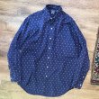 画像1: 90's【ビンテージ】【オールドギャップ】【GAP】【紺×白模様】【コットンボタンダウンシャツ】【サイズM】  (1)