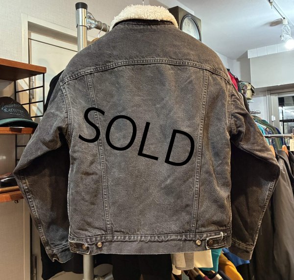 画像3: USA製【~80s】ビンテージ【Levis】リーバイス 70609-0216【裏ボア付き】黒【デニムジャケット】ボアジャン サイズM  (3)